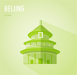 古建筑卡通矢量素材下载