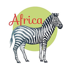 手绘非洲斑马矢量素材下载