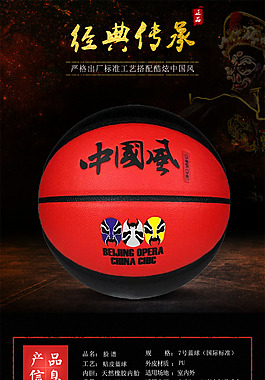 复古中国风蓝球详情页