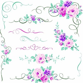 紫色花朵边框