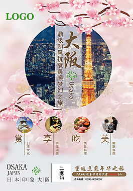 日本大阪旅游海报