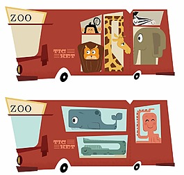 卡通公交车