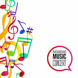彩色音符背景矢量素材下载