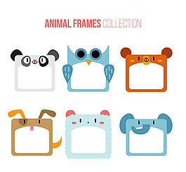 6款可爱动物空白框架矢量素材