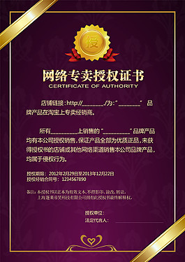 网络授权书模板