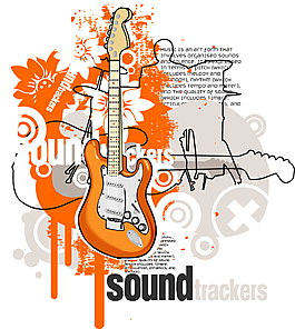 吉他元素背景图案
