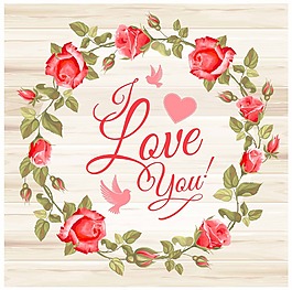 玫瑰花圆形花环