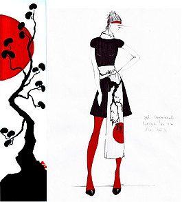 日本旗女装设计图