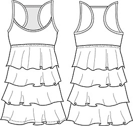 无袖波浪连衣裙设计图