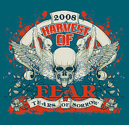 骷髅翅膀花纹素材