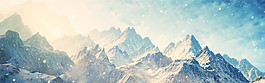 蓝色山峰背景图