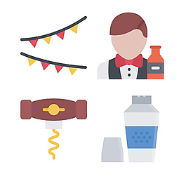 party聚会简洁矢量icon