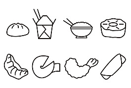 线性食物图标