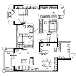 美式室内设计手稿图