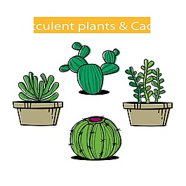 手绘卡通植物