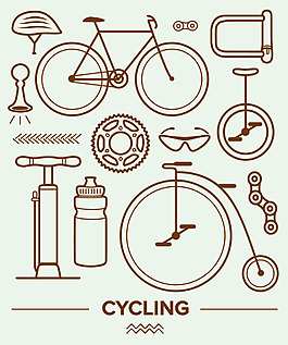 手绘自行车零件