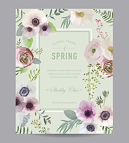 水彩绘花朵边框