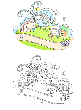 卡通建筑房子素材