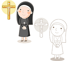 卡通女士牧师