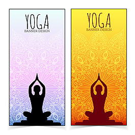 瑜伽横幅设计模板矢量素材下载