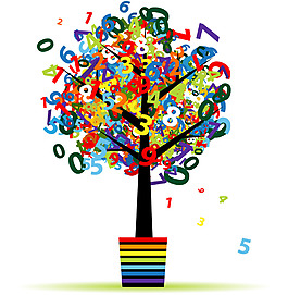 创意缤纷花卉树设计矢量素材