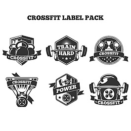 文字丝带徽章图标矢量设计素材