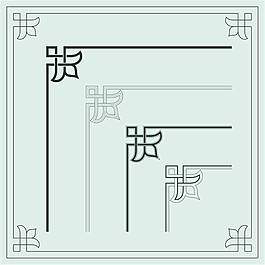 中国传统风格装饰边框纹理矢量素材下载