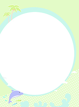 卡通海豚相框EPS