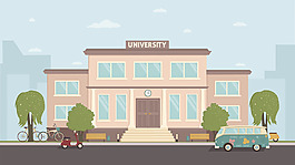 学校卡通插画