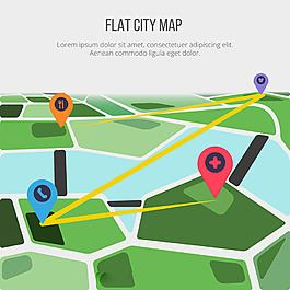 扁平风格的城市地图背景