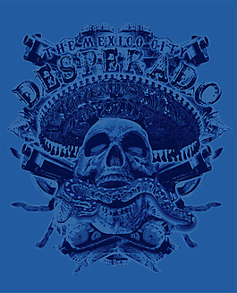 矢量骷髅风格印花素材