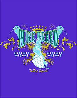 抽象文字印花素材