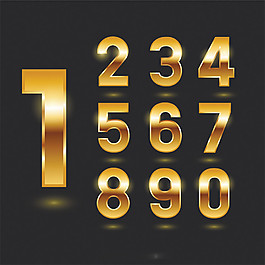 黄金数字艺术字图片
