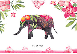 时尚水彩手绘婚礼卡片