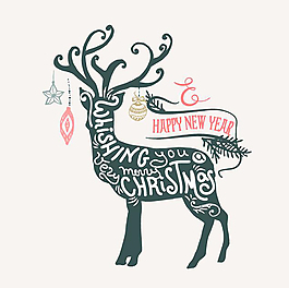 圣诞麋鹿花纹底纹元素