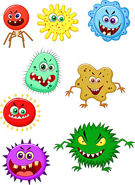 卡通病毒细菌图片