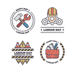 劳动节徽章图标矢量素材