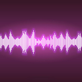 手绘闪亮的声波紫色背景