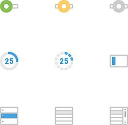 控制界面类精致矢量图标ai源文件彩色