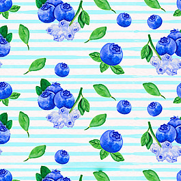 水彩水果花卉图案矢量素材