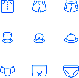 服装类图标蓝色线条矢量图手机图标5