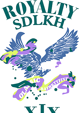 卡通鸟类文字图案素材