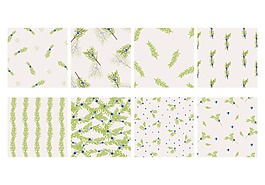 清新手绘树叶背景