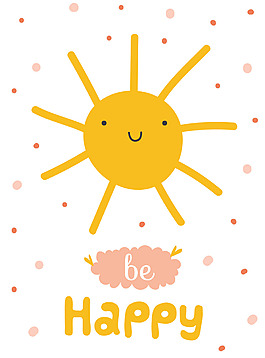手绘可爱太阳海报