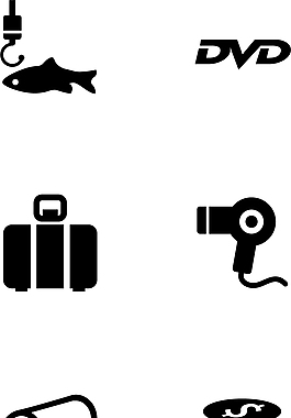 家庭生活用具黑色简约图标矢量图源文件