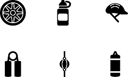 体育运动类图标黑色简约图标矢量图源文件