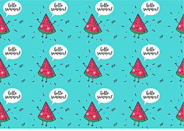 手绘可爱西瓜背景