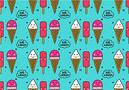 可爱手绘雪糕背景