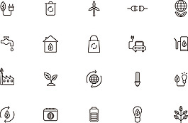 手绘线性环保ICON
