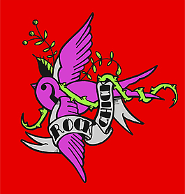 矢量鸟类花纹图案